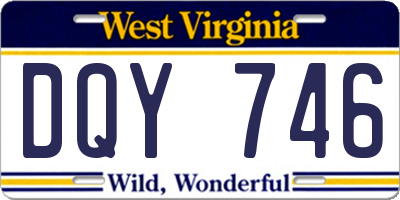 WV license plate DQY746