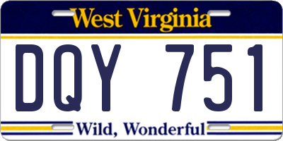 WV license plate DQY751