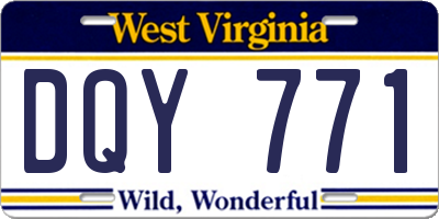 WV license plate DQY771