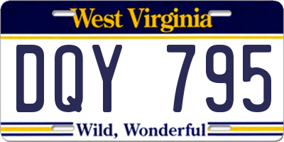 WV license plate DQY795