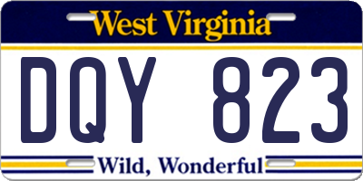 WV license plate DQY823