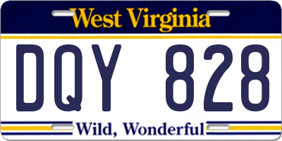 WV license plate DQY828
