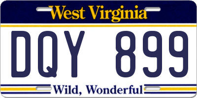 WV license plate DQY899