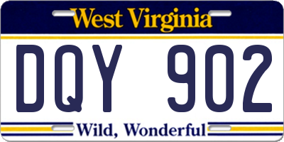 WV license plate DQY902