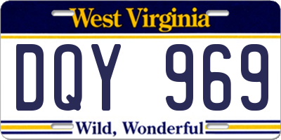 WV license plate DQY969