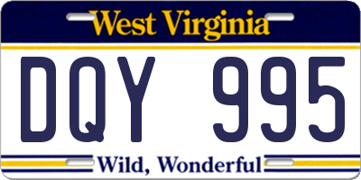 WV license plate DQY995