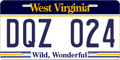 WV license plate DQZ024