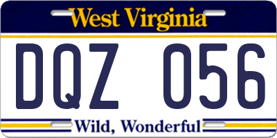 WV license plate DQZ056