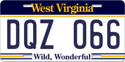 WV license plate DQZ066