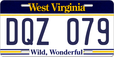 WV license plate DQZ079