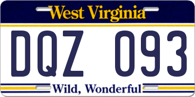 WV license plate DQZ093