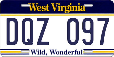 WV license plate DQZ097