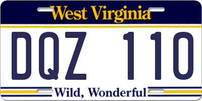 WV license plate DQZ110