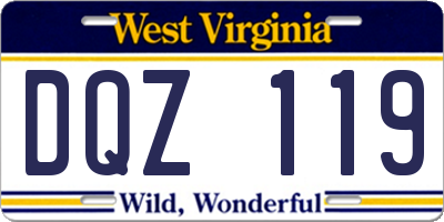 WV license plate DQZ119