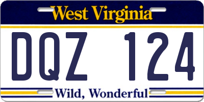 WV license plate DQZ124
