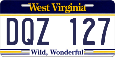 WV license plate DQZ127