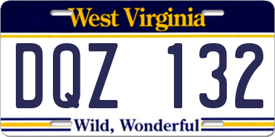 WV license plate DQZ132