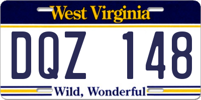 WV license plate DQZ148