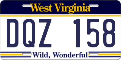 WV license plate DQZ158