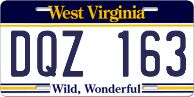 WV license plate DQZ163