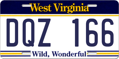 WV license plate DQZ166