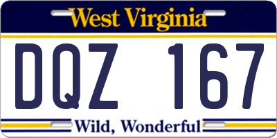 WV license plate DQZ167