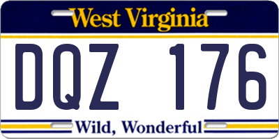 WV license plate DQZ176