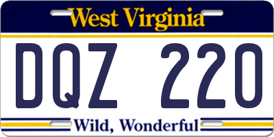 WV license plate DQZ220