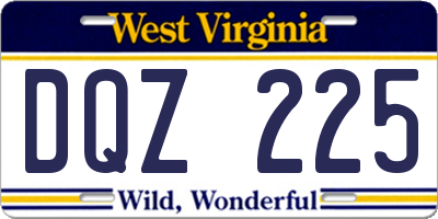 WV license plate DQZ225