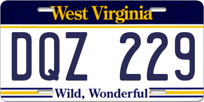 WV license plate DQZ229