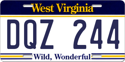 WV license plate DQZ244