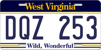 WV license plate DQZ253