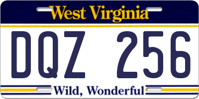WV license plate DQZ256