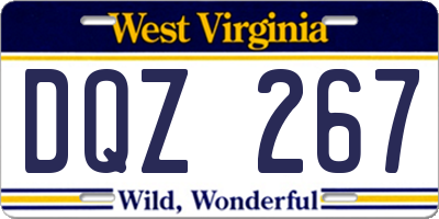 WV license plate DQZ267