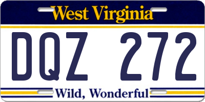 WV license plate DQZ272