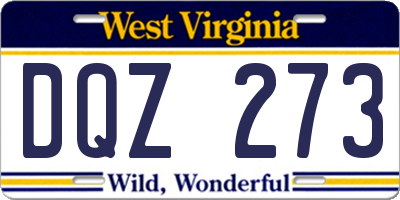 WV license plate DQZ273