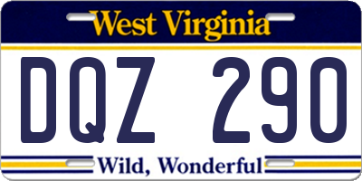 WV license plate DQZ290