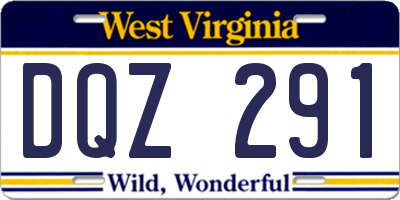 WV license plate DQZ291