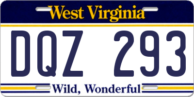 WV license plate DQZ293