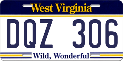 WV license plate DQZ306