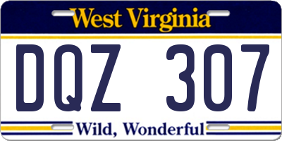 WV license plate DQZ307