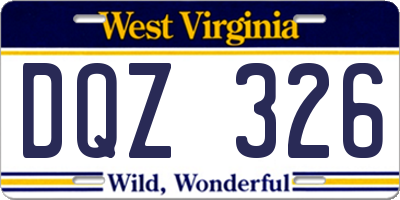 WV license plate DQZ326