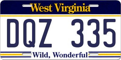 WV license plate DQZ335