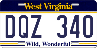 WV license plate DQZ340