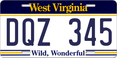 WV license plate DQZ345