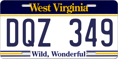 WV license plate DQZ349