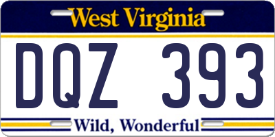 WV license plate DQZ393