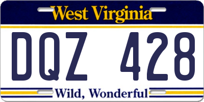 WV license plate DQZ428