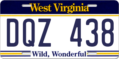 WV license plate DQZ438