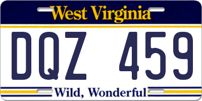 WV license plate DQZ459